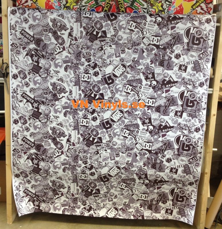 VN WRAP - STICKERBOMB SVARTVIT VINYL MODELL 4