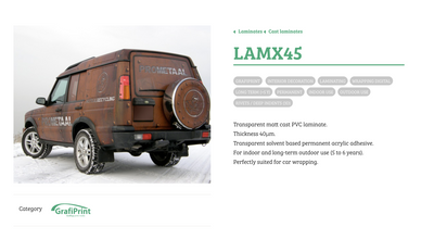 Grafityp LAMx45 Matt Gjutet Wrap Laminat 1,52x50m