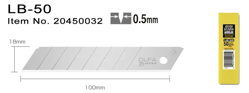 OLFA LB-50 Brytblad 18 mm (50-pack)