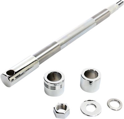 Hjulaxelsats fram Drag Specialties krom fram Softail 00-06, Dyna 04-05