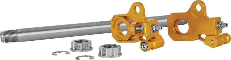 Justersats hjulaxel Performance Machine guld anodiserad FLT/Touring 09-25