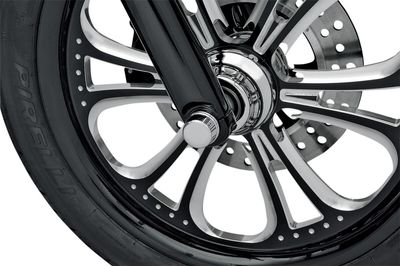 Täckkåpor hjulaxel fram Drag Specialties krom Touring 00-07, Dyna 00-07
