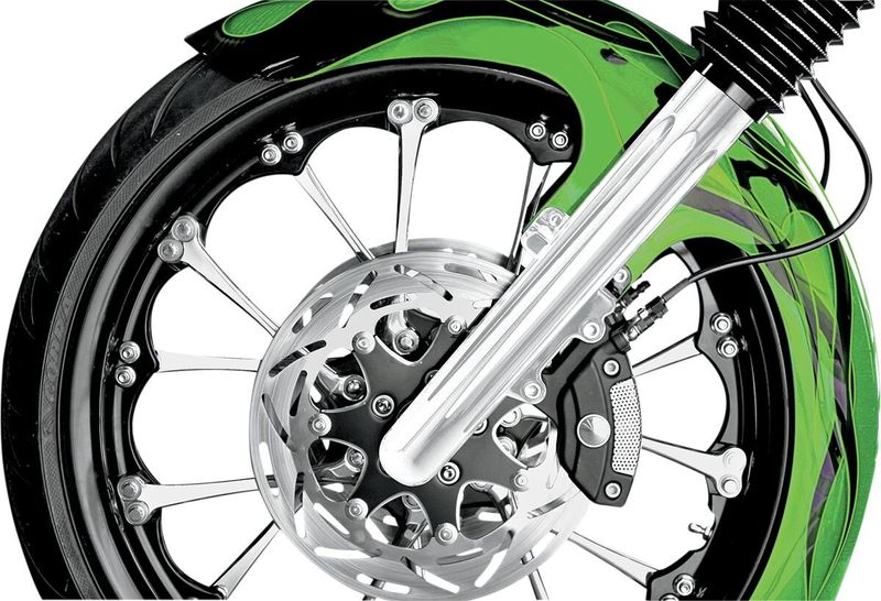 Gaffelben Arlen Ness Hot Legs dubbla bromsskivor Deep Cut krom FLT/Touring 08-13