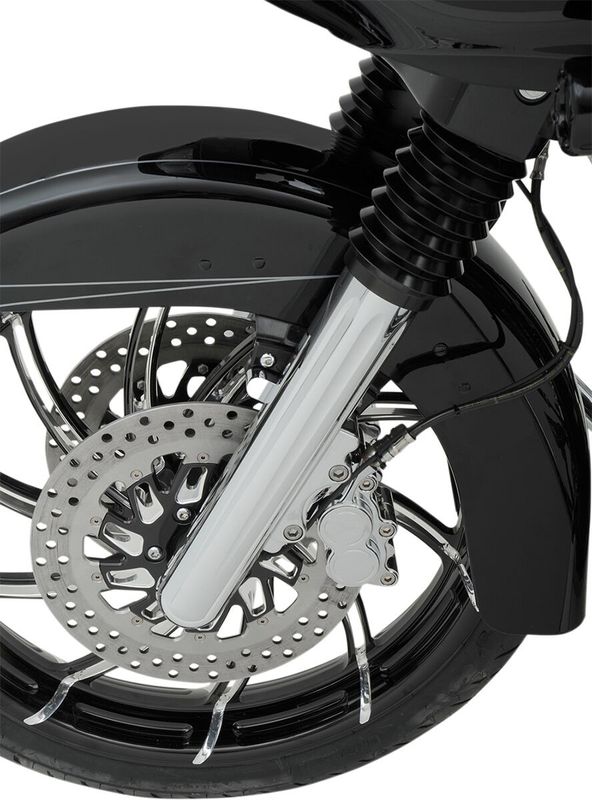 Arlen Ness, 49mm hot legs dual disc deep cut, chrome