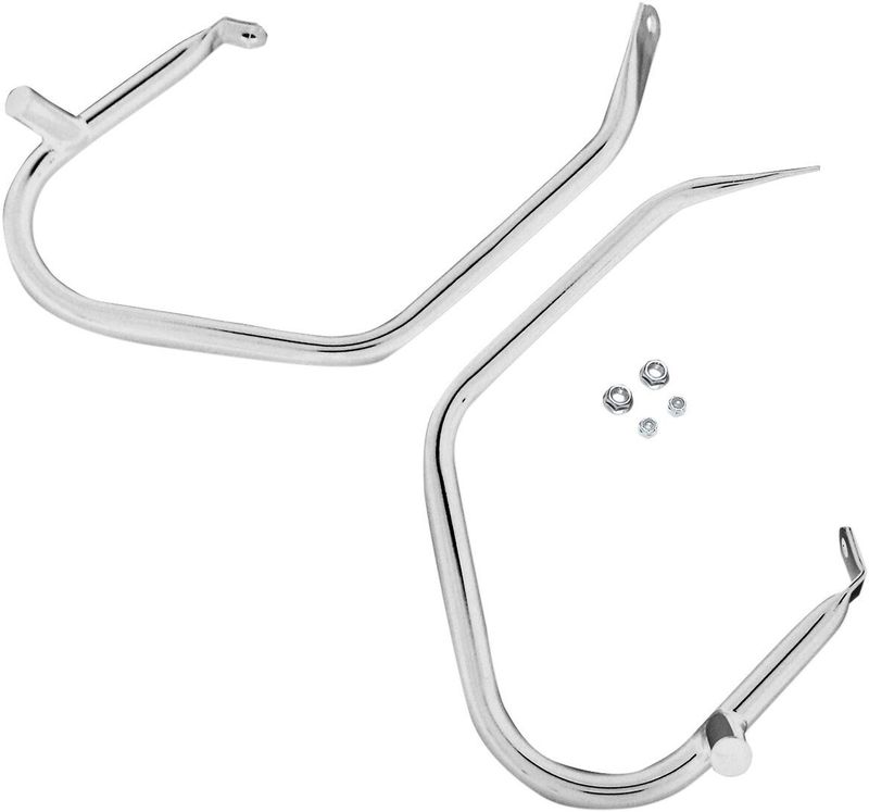 Skyddsbågar sidoväskor Drag Specialties Low-Profile krom Touring 97-08