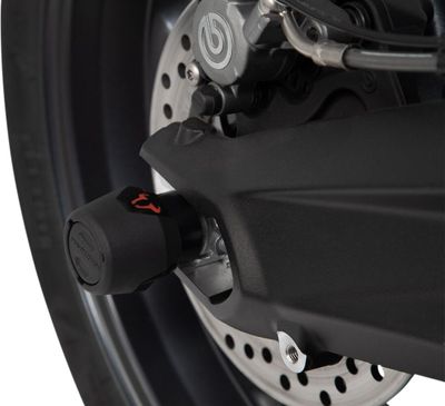 Kraschpuckar hjulaxel bak SW-Motech svart Triumph Tiger 800 / 900 11-upp
