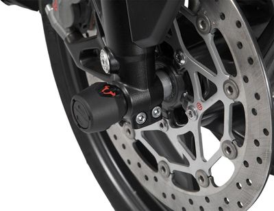 Kraschpuckar hjulaxel fram SW-Motech svart Yamaha MT-09 / Tracer, XSR900 14-21