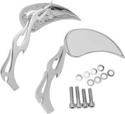 Speglar Drag Specialties Sculptured Stem flame krom