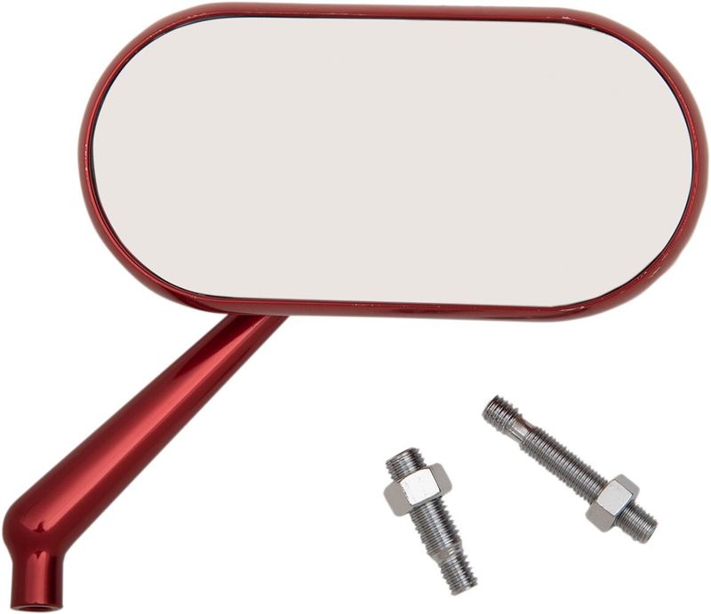 Spegel Arlen Ness Arlenn Oval smidd höger röd Harley, Indian, Metric and