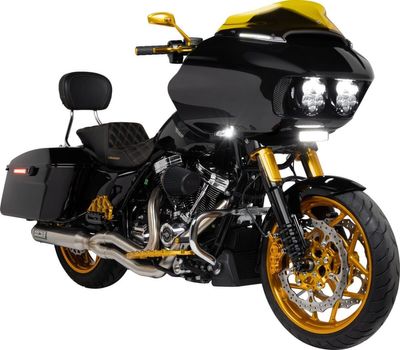 Spegel Arlen Ness Tearchop höger Harley, Indian, metric and guld