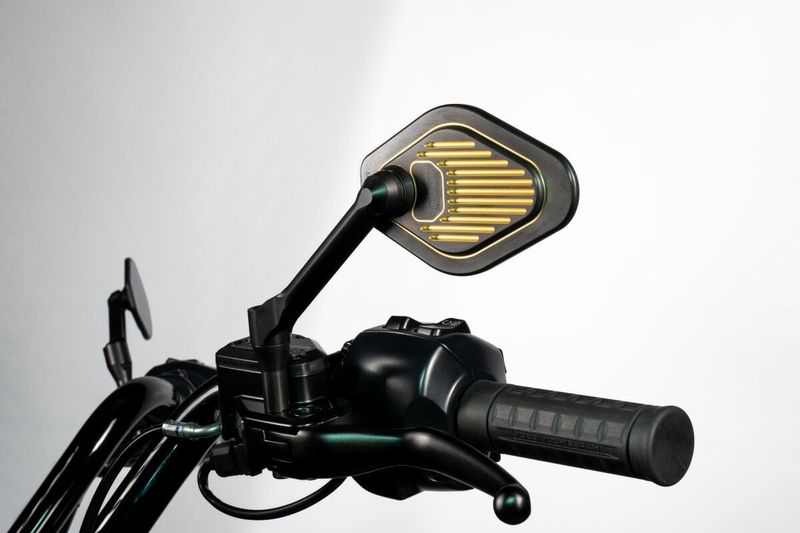 Spegel Drag Specialties Stem 18cm justerbar lång svart guld M03-12-L-BDG