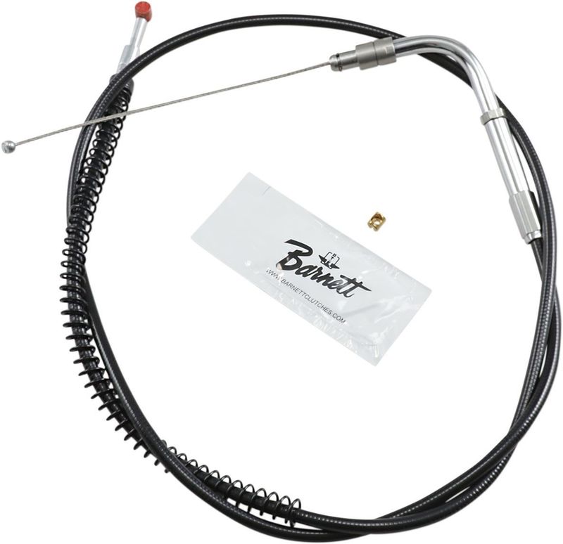 Returvajer gashandtag Barnett svart vinyl överstorlek Dyna 06-17, Softail 07-09