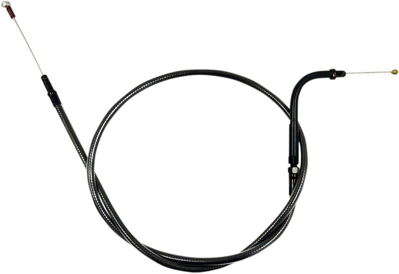 Returvajer styre LA Choppers Midnight flätad rostfri Dyna 06-17