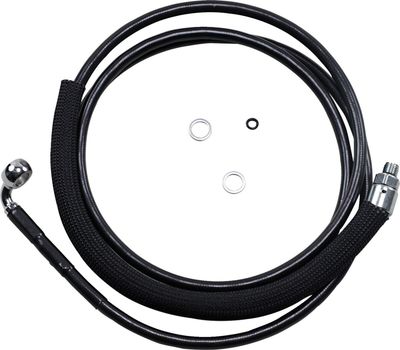 Kopplingsslang Drag Specialties Hydraulic rostfri svart vinyl stål Touring 15-16