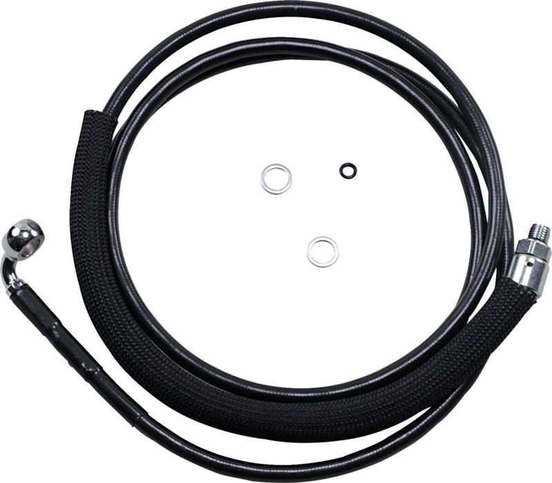 Kopplingsslang Drag Specialties Hydraulic rostfri svart vinyl stål Touring 15-16