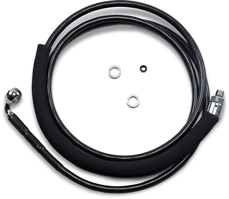 Kopplingsslang Drag Specialties Hydraulic rostfri svart vinyl stål Touring 15-16
