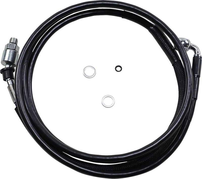 Kopplingsslang Drag Specialties Hydraulic 8 rostfri svart vinyl stål Touring 15-16