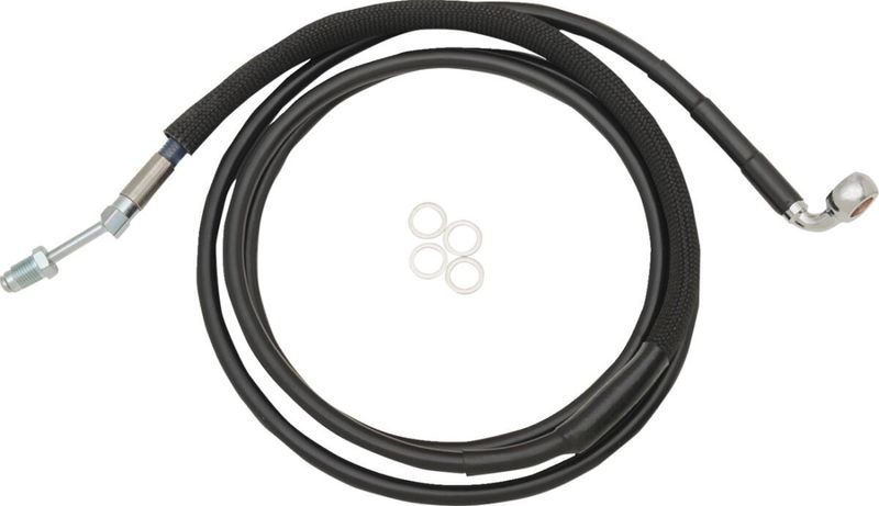 Kopplingsslang Drag Specialties Hydraulic rostfri svart vinyl stål Touring 15-20 51701-BLK