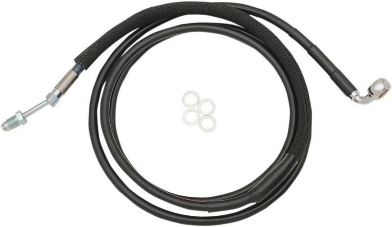 Kopplingsslang Drag Specialties Hydraulic rostfri svart vinyl stål Touring 15-20 51701-BLK