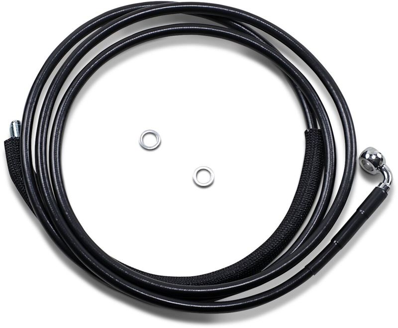 Kopplingsslang Drag Specialties Hydraulic 12 17+RG rostfri svart vinyl stål Touring 15-20