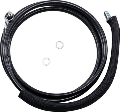 Kopplingsslang Drag Specialties Hydraulic 4 17FLTRU+4 rostfri svart vinyl stål