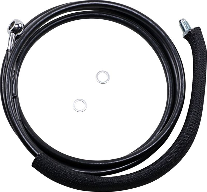 Kopplingsslang Drag Specialties Hydraulic 4 17FLTRU+4 rostfri svart vinyl stål