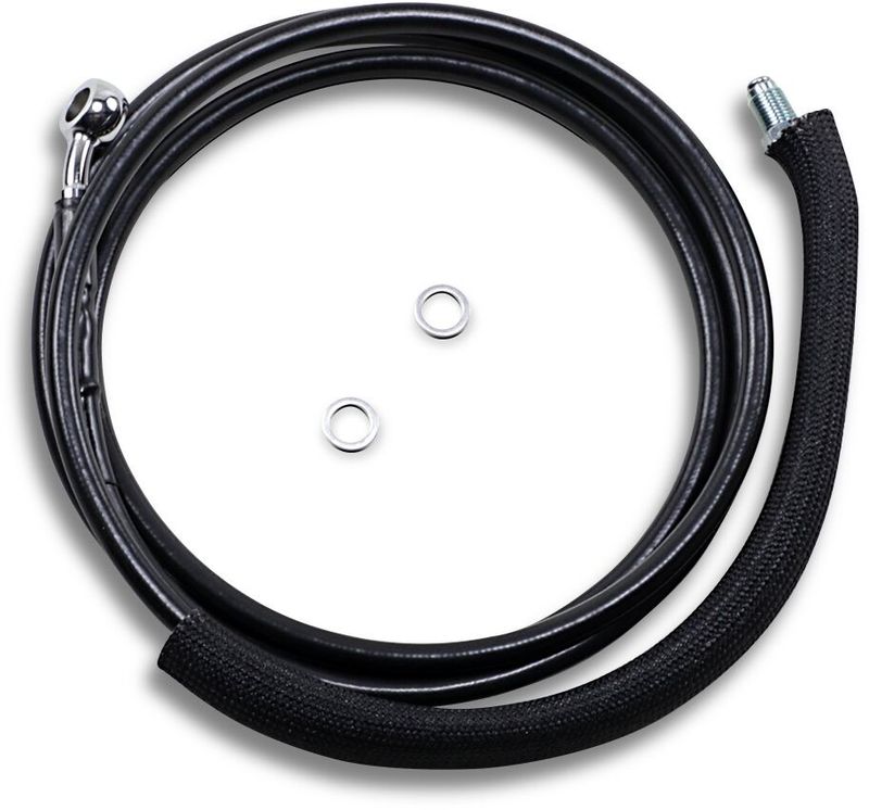 Kopplingsslang Drag Specialties Hydraulic 4 17FLTRU+4 rostfri svart vinyl stål