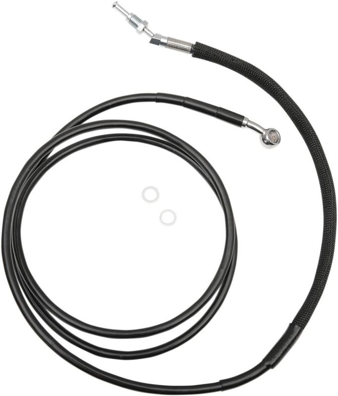 Kopplingsslang Drag Specialties Hydraulic 6 17FLTRU+6 rostfri svart vinyl stål