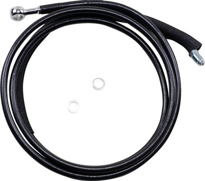 Kopplingsslang Drag Specialties Hydraulic 17FLHX rostfri svart vinyl stål Touring 17-20 51703-2BLK