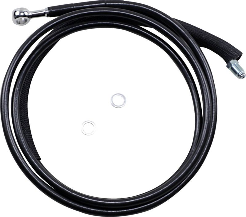Kopplingsslang Drag Specialties Hydraulic 17FLHX rostfri svart vinyl stål Touring 17-20 51703-2BLK