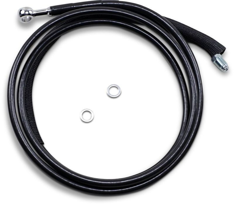 Kopplingsslang Drag Specialties Hydraulic 17FLHX rostfri svart vinyl stål Touring 17-20 51703-2BLK