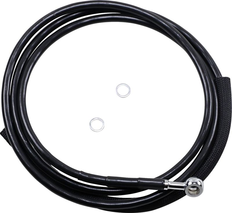 Kopplingsslang Drag Specialties Hydraulic 4 17FLHX rostfri svart vinyl stål Touring 17-20