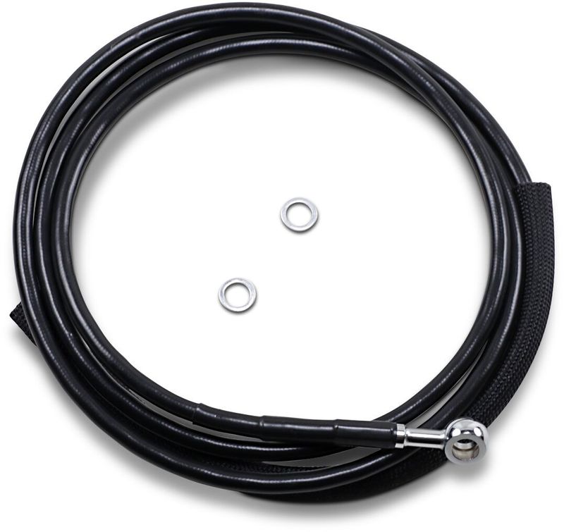 Kopplingsslang Drag Specialties Hydraulic 4 17FLHX rostfri svart vinyl stål Touring 17-20