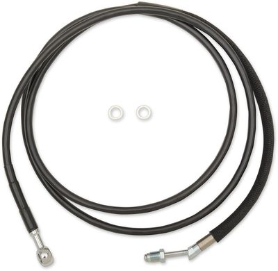 Kopplingsslang Drag Specialties Hydraulic 6 17FLHX rostfri svart vinyl stål Touring 17-20