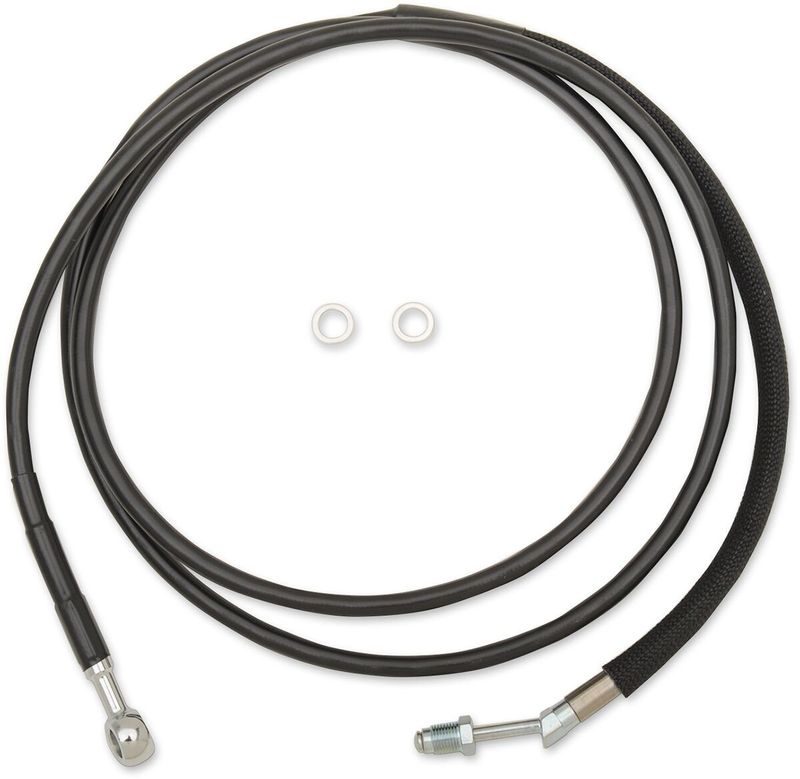 Kopplingsslang Drag Specialties Hydraulic 8 17FLHX rostfri svart vinyl stål Touring 17-20