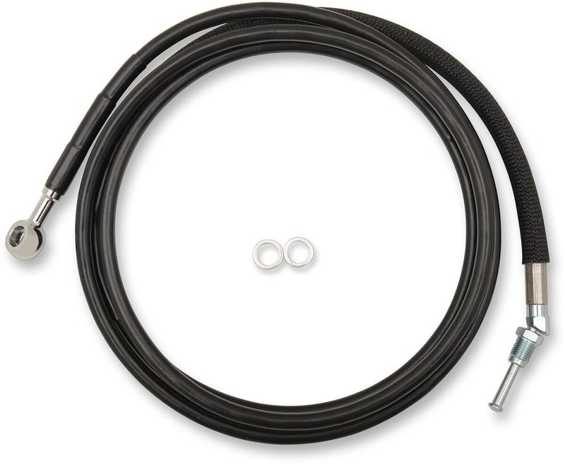 Kopplingsslang Drag Specialties Hydraulic 12 BK17FLHX rostfri svart vinyl stål