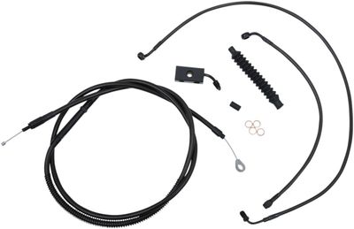 Bromsslangsats styrvajer LA Choppers Midnight ST18+ABS M12-14 flätad Softail 18-22