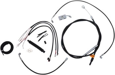 Bromsslangsats styrvajer LA Choppers svart vinyl flätad Softail 18-22 LA-8152KT2-13B