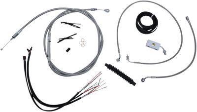 Bromsslangsats styrvajer LA Choppers rostfri flätad Softail 18-22 LA-8152KT2-16