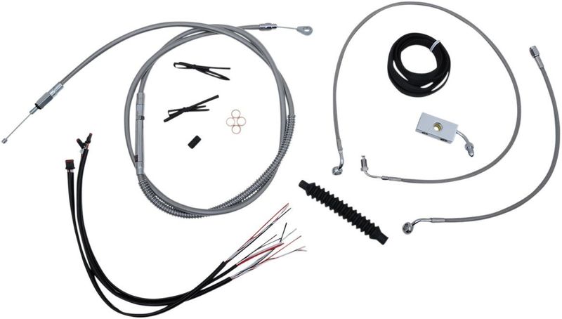 Bromsslangsats styrvajer LA Choppers rostfri flätad Softail 18-22 LA-8152KT2-16