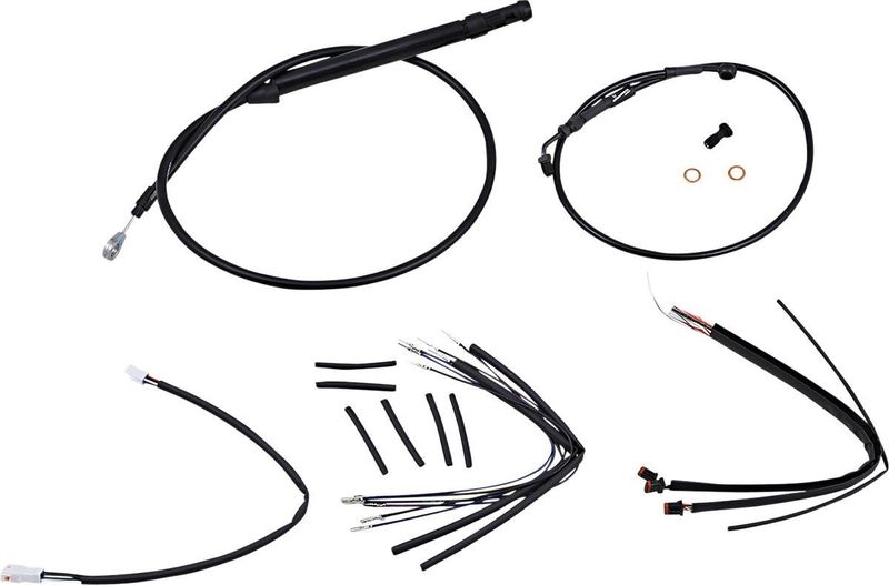 Bromsslangsats Burly Brand Handlebar Cable Gorilla svart Softail 18-upp