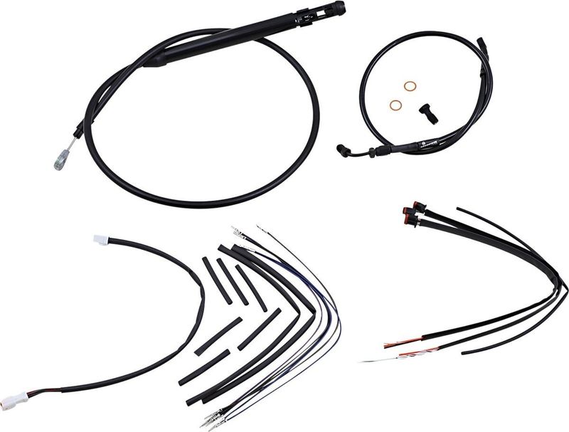 Förlängningssats vajrar och slangar Burly 14" Softail FXBB 18-20 m.fl.