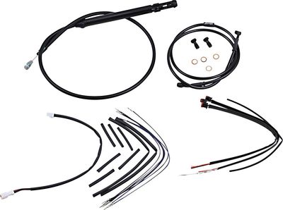 Vajer- och slangsats Burly 12" svart Softail FXBB Street Bob 18-20 m.fl.
