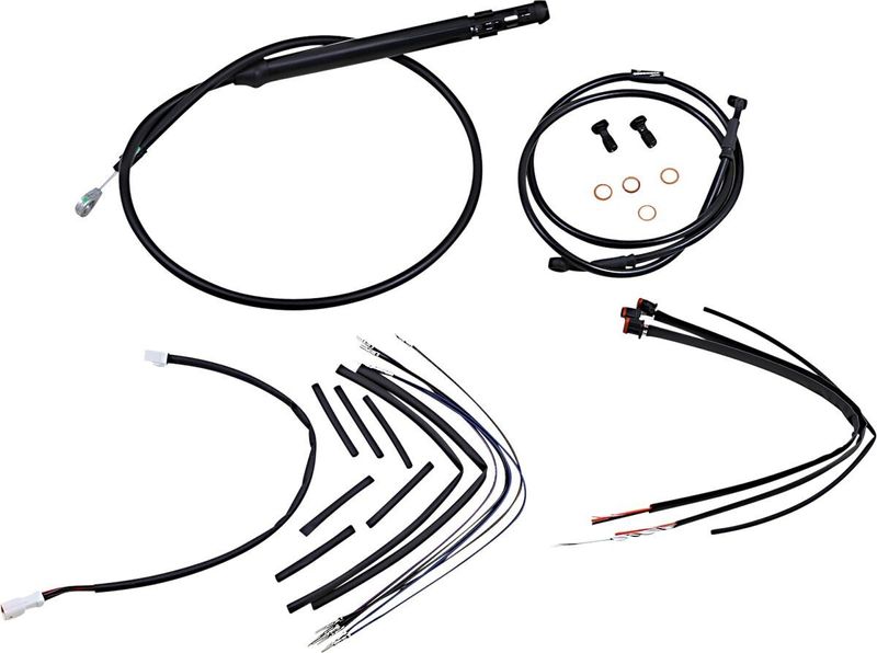Vajer- och slangsats Burly 12" svart Softail FXBB Street Bob 18-20 m.fl.