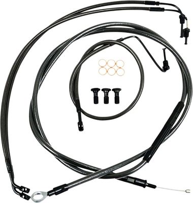 Bromsslangsats styrvajer LA Choppers Midnight flätad Softail 18-23 LA-8154KT-16M