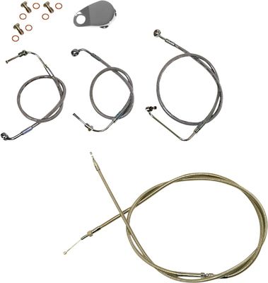 Bromsslangsats styrvajer LA Choppers 13 Abs rostfri flätad Softail 18-24