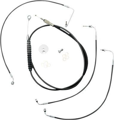 Bromsslangsats styrvajer LA Choppers 13 Abs svart vinyl Softail 18-24