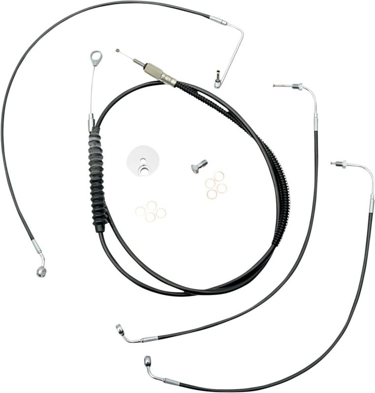 Bromsslangsats styrvajer LA Choppers 13 Abs svart vinyl Softail 18-24