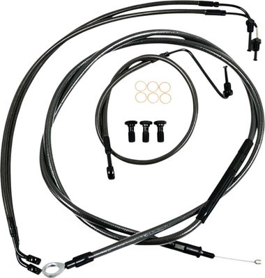 Bromsslangsats styrvajer LA Choppers Midnight 13 Abs flätad Softail 18-24