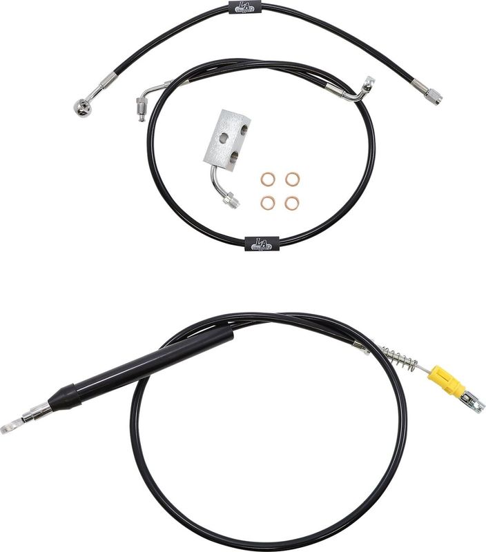 Bromsslangsats styrvajer LA Choppers 16 Abs svart vinyl Softail 18-24